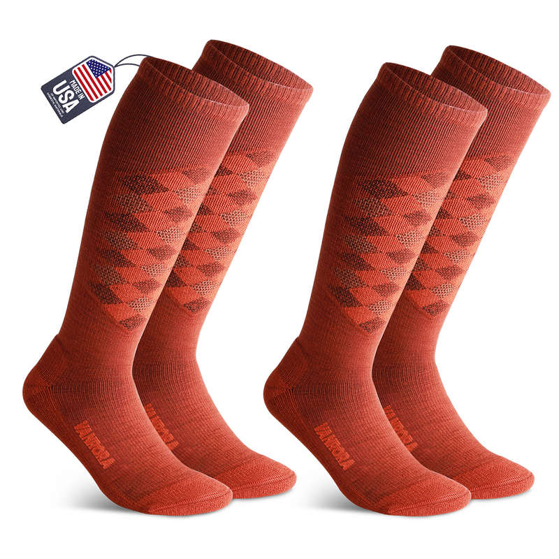 Load image into Gallery viewer, Merino Wool Kids Ski Socks Keystone 2-Pair
