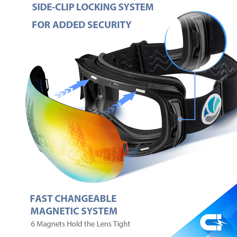 Load image into Gallery viewer, Ski Goggles Interchangeable Lens
