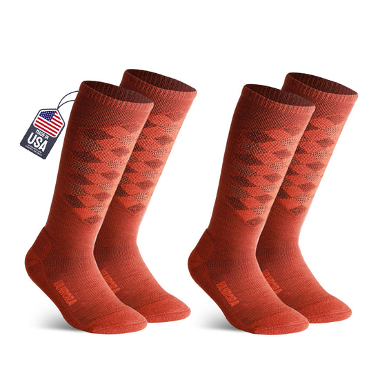 Merino Wool Kids Ski Socks Keystone 2-Pair