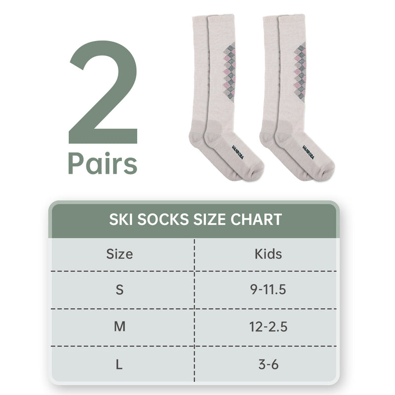 Load image into Gallery viewer, Merino Wool Kids Ski Socks Keystone 2-Pair
